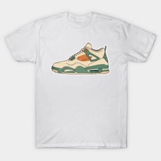 Step Up Your Style, Step Up the Planet: Beige Brown and Green Sneakers T-Shirt